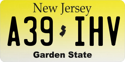 NJ license plate A39IHV