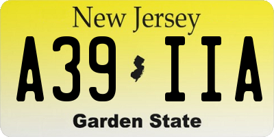 NJ license plate A39IIA