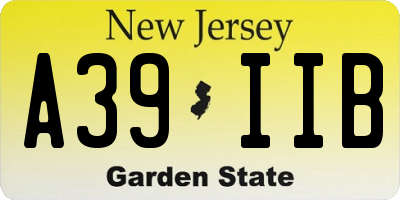 NJ license plate A39IIB