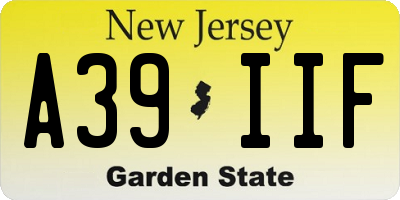 NJ license plate A39IIF