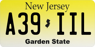 NJ license plate A39IIL