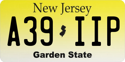 NJ license plate A39IIP