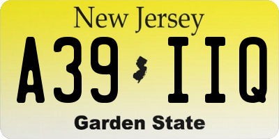 NJ license plate A39IIQ