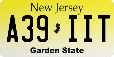 NJ license plate A39IIT