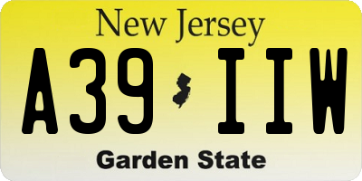 NJ license plate A39IIW