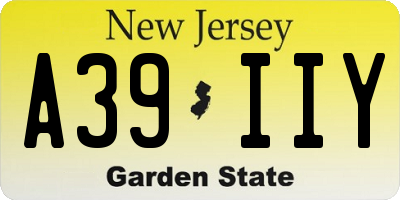 NJ license plate A39IIY