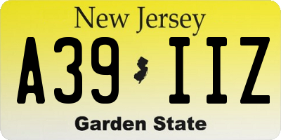 NJ license plate A39IIZ