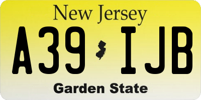NJ license plate A39IJB