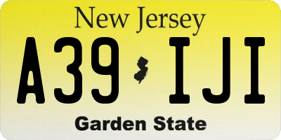 NJ license plate A39IJI