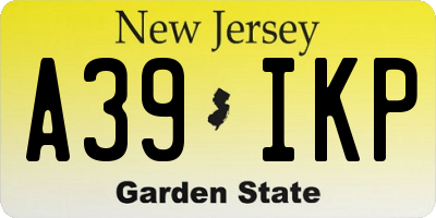 NJ license plate A39IKP