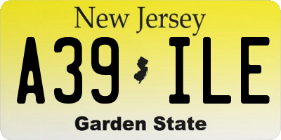 NJ license plate A39ILE