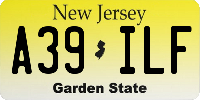 NJ license plate A39ILF