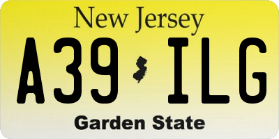 NJ license plate A39ILG