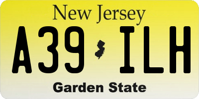 NJ license plate A39ILH