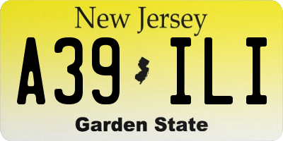 NJ license plate A39ILI