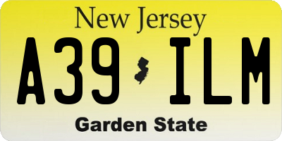 NJ license plate A39ILM