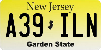 NJ license plate A39ILN