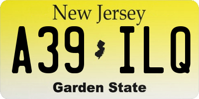 NJ license plate A39ILQ