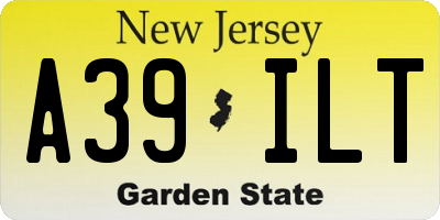 NJ license plate A39ILT