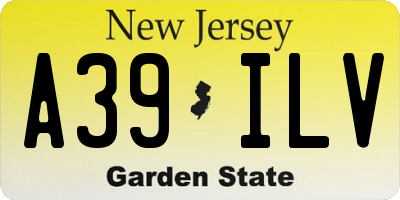NJ license plate A39ILV