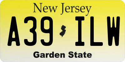 NJ license plate A39ILW