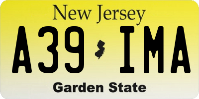 NJ license plate A39IMA