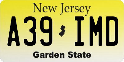 NJ license plate A39IMD