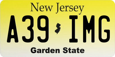 NJ license plate A39IMG
