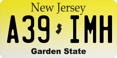 NJ license plate A39IMH