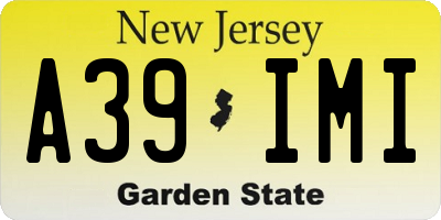 NJ license plate A39IMI