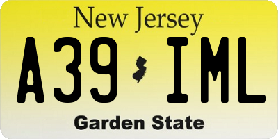 NJ license plate A39IML
