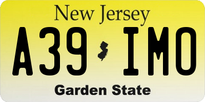 NJ license plate A39IMO