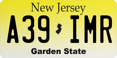 NJ license plate A39IMR