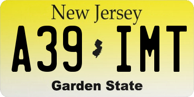 NJ license plate A39IMT