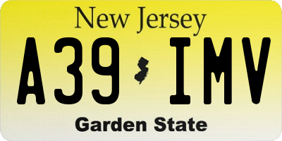 NJ license plate A39IMV