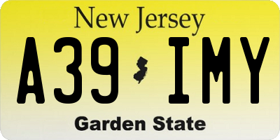 NJ license plate A39IMY