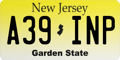 NJ license plate A39INP