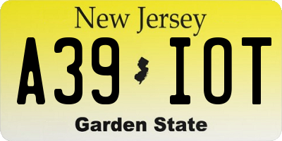 NJ license plate A39IOT