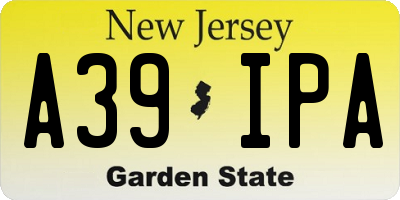 NJ license plate A39IPA