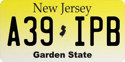 NJ license plate A39IPB