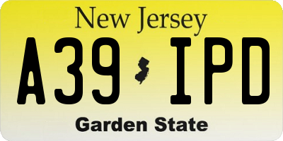 NJ license plate A39IPD