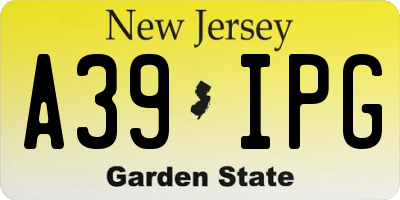 NJ license plate A39IPG