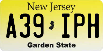 NJ license plate A39IPH