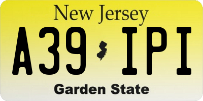 NJ license plate A39IPI