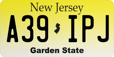 NJ license plate A39IPJ