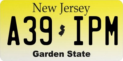 NJ license plate A39IPM