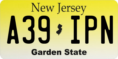 NJ license plate A39IPN