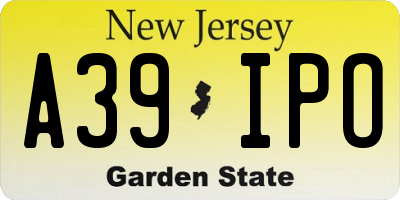 NJ license plate A39IPO