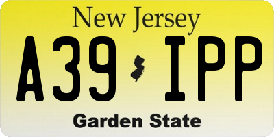 NJ license plate A39IPP