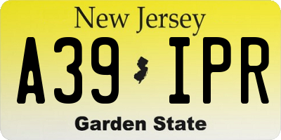 NJ license plate A39IPR